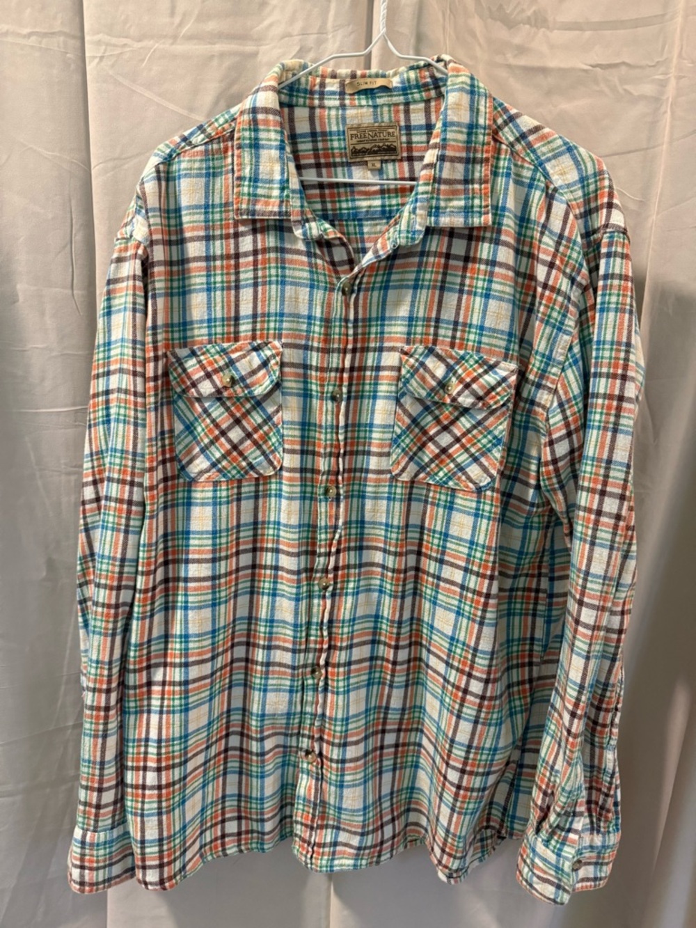 Classic Plaid Long-Sleeve Shirt - Teal & Rust